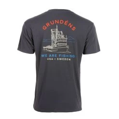 Grundens Tech Tee SS - Linear Wave Print