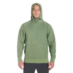Grundens Dillingham Tech Hoodie -Grundens DillinghamTechHoodie OlivineHeather ModelShot