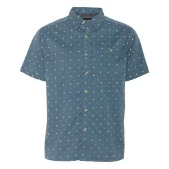 Grundens Platform Short Sleeve Shirt -Grundens PlatformShirt DarkSlate CrabPrint 01