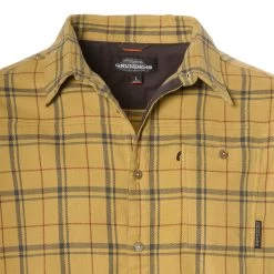 Grundens Steelhead Shirt LS -Grundens SteelheadFlannel FallLeafWindowpanePlaid 04