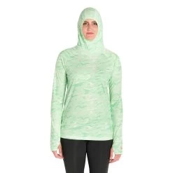 Grundens Women's Solstrale Hoodie -Grundens W SolstraleHoodie Sage LiquidPrint 01