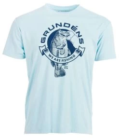 Grundens Tech Tee Bass Print Short Sleeve - Aquatic - Large