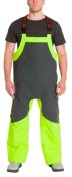 Grundens Ironclad Bib - Hi-Vis Yellow/Grey -Grundens grundens ironclad bib hi vis yellow grey 06216.1651412425
