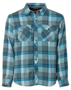 Grundens Kodiak Insulated Long Sleeve Shirt - Dark Slate Plaid - X-Large