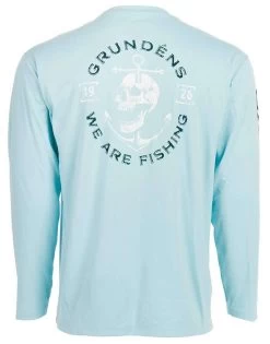 Grundens Tech Tee Long Sleeve Shirt - Anchor Down Print - Medium