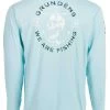 Grundens Tech Tee Long Sleeve Shirt - Anchor Down Print