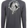 Grundens Tech Tee Long Sleeve Shirt - Bass Print - Large