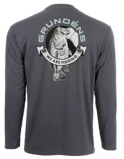 Grundens Tech Tee Long Sleeve Shirt - Bass Print - X-Large