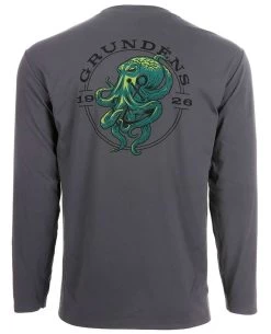 Grundens Tech Tee Long Sleeve Shirt - Kraken Print - X-Large